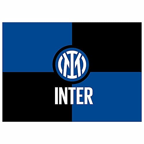 BANDIERA INTER FC NUOVO LOGO UFFICIALE CALCIO NEROAZZURRO (100 X 140 cm)