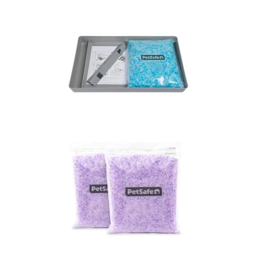 Image of Bundle of PetSafe ScoopFree Reusable Tray with Crystal Litter - Durable Plastic Litter Insert - Fast-Acting Odor Control - Easy to Clean - Self-Cleaning Litter Box Compatible + PetSafe ScoopFree Premi