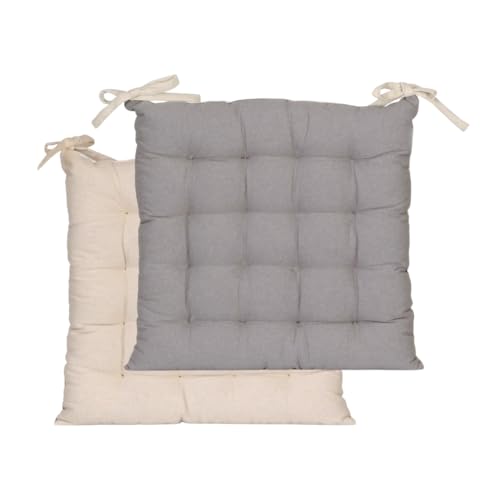 Atout Ciel galette de chaise carrée bicolore 40x40cm, Beige