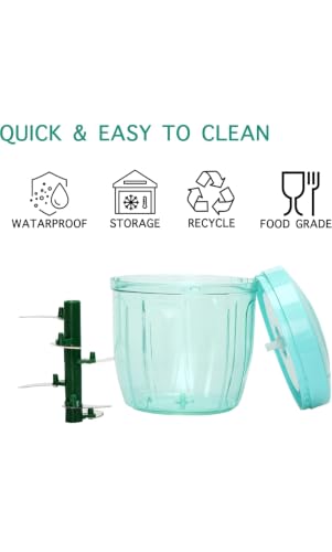 Image of MAXFOOT Pull Chopper 1000 ML Multi-Purpose Vegetable Chopper | Stainless Steel Blades , Easy to Clean