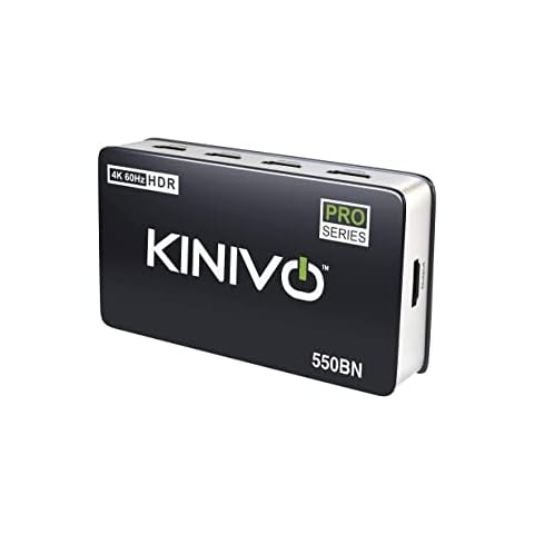 Kinivo 550BN 4K HDMI Switch with IR Wireless Remote (5 Port, 4K 60Hz HDR, High Speed-18Gbps, Auto-Switching) Cover