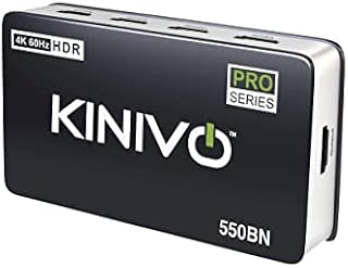 Kinivo HDMI Switch 4K HDR (5 Port, 4K 60Hz, HDMI 2.0, High Speed-18Gbps, IR Remote) - Compatible with Roku, PS5/PS4, Xbox, Apple TV, Blu-ray Player, Cable Box