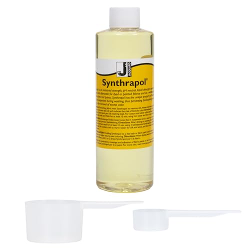 Jacquard Synthrapol Detergent 8 fl oz pH Neutral Laundry Detergent for Quilts Silk & Dyeing Moshify Bundle with 1 fl oz & 5 ml Measuring Scoops