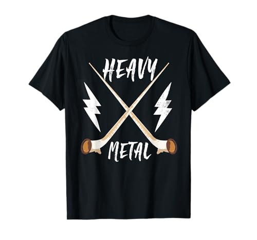 Alphorn Musiker Instrument Heavy Metal T-Shirt
