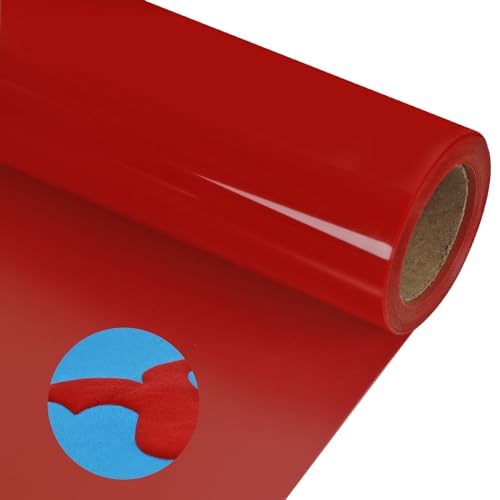 Image of RENLITONG 3D Puff HTV Matte Heat Transfer Vinyl Roll 12 inch x 7ft Iron on for Heat Press T Shirt for All Cutter Machine Heat Vinyl Design (7ft, 3D Puff Red)