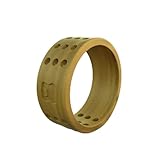 QALO Men's Gold Perforated Silicone Ring, Size 12