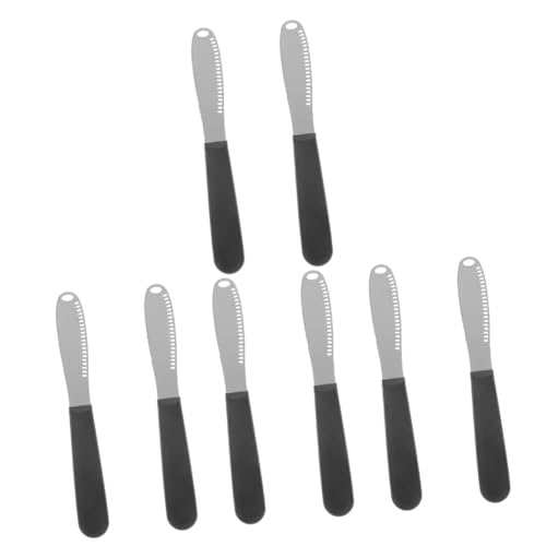 Unomor 4sets Butter Spatula Butter Grater Kitchen Slicer Cutter Baking Spreader Dough Scraper Butter Keeper Condiment Spreader Cheese Butter Slicer Paring Knife Black Stainless 2pcs*4