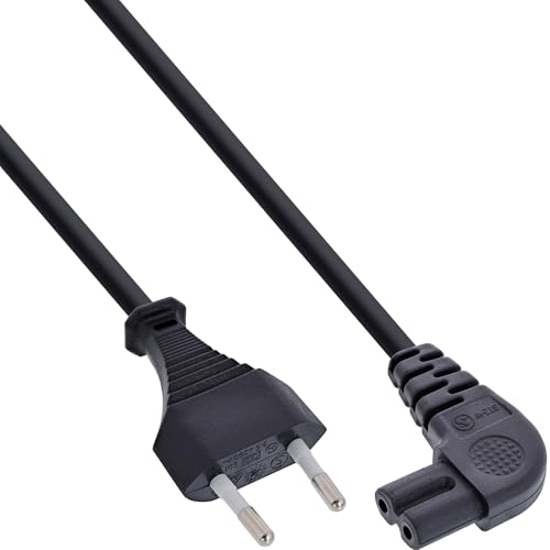 InLine 16650Z Câble d'alimentation avec Prise Secteur vers fiche Euro 8 C7 coudée 0,3 m