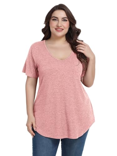 Image of BELAROI Women Plus Size Tops V-Neck Tunics Shirts
