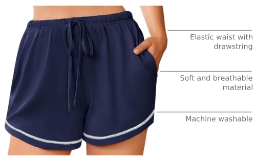 Image of Ekouaer Pajama Shorts for Women 2026 Soft Sleep Shorts Casual Lounge Shorts Comfy Pj Bottoms with Pockets