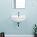 Renovators Supply Manufacturing Tahoe Small Wall Mount Bathroom Sink 17.75 Inches White Ceramic Arc Wall Hung Vessel Floating Sink With Overflow And Single Faucet Hole