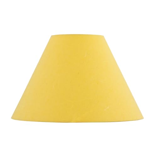 Image of Aspen Creative 56045, Hardback Empire Transitional UNO Shade in Golden Yellow Washi Paper, 4 inch Top x 10 inch Bottom x 7 inch Slant, Slip UNO 36mm Table Lamp