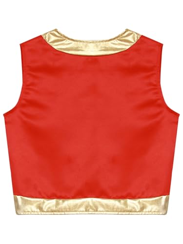 Kids Boys Girls Golden Vest Sleeveless Open Front Suit Vest Halloween Dressy Waistcoat4