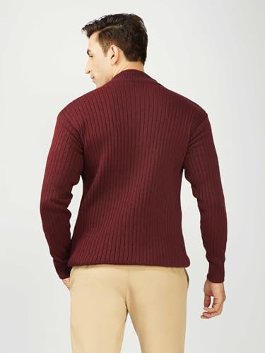 Image of LOQUE Men's Wool Blend Selection Sweater Half Zip High Neck Pullover Warm Casual Winter Wear for Office and Travel