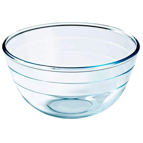 Tradineur - Bol de mezclas de vidrio de borosilicato, extra resistente, cuenco multiusos, cocina...