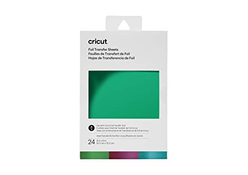 Cricut Transfer Sheets Sampler, Jewel ct Muestrario de Hojas de Transferencia de Foil, Joya (24 unidades), 10.1 cm x 15.2 cm (4