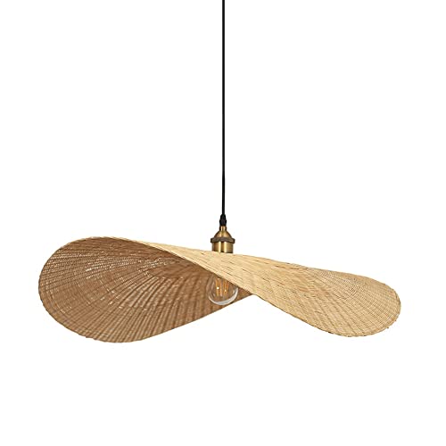 Suspension vintage en bambou MOCHAMIK pour éclairer le salon de thé