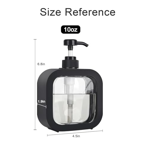 Image of RATAVA Plastic Empty Bottle Soap Dispenser for Bathroom Kitchen Large-Capacity Dispensing Bottled Hand Soap Dish Soap Shower Gel Shampoo Washing Powder Replacement Empty Bottle 1Pc(Black)