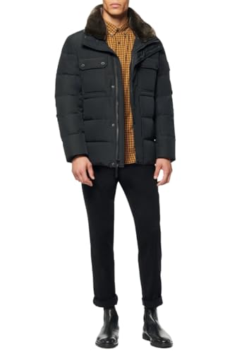 Andrew Marc Men's Short Water Resistant Godwin Down Jacket Rib Knit at Storm Cuffs