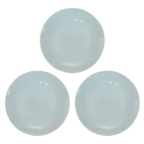 山加商店 美濃焼 「 ナチュラルダイニング 」 プレート 皿 3個 ファミリー 食器セット 径約19×3cm 電子レンジ可 食洗機対応 日本製 HD無地 ブルー YMK123-330S