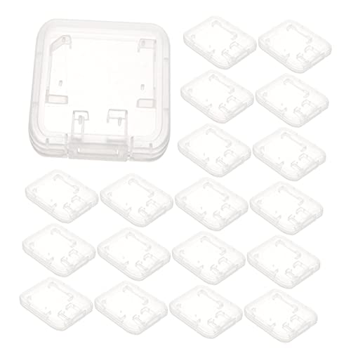 Housoutil 24pcs Transparent Memory Card Storage Cases Card Organizers Lightweight and Portable for Memory and Organization