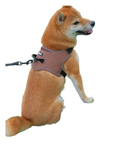 AIBPET 犬 ハーネス 耐久性 小型犬 中型犬 訓練 軽量 小型犬 通気性 大型犬 使い易く 犬用ハーネス 訓練用 引っ張り防止 反射材料 首輪 弾力性 調節可能 リード 介護 ペット用品 装着簡単 丈夫な作り (brown, XL)