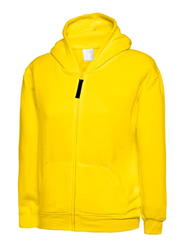 MA ONLINE Sudadera clásica de manga larga con capucha y bolsillo frontal para niños, amarillo, 5-6 años