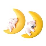 ibasenice 2個 月亮熊装饰品 魚の水槽 人工的な オーナメント フローティング 小さい 水族館浮遊装飾品 水族館の装飾品 水槽の装飾 形をした 水槽の飾り 水族館用品 水槽の月の装飾 樹脂