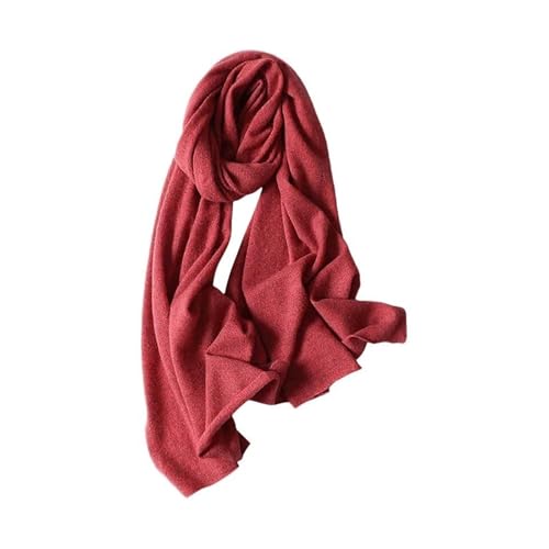 MEMEM Shawls and Wraps Chal de Cachemira de Punto de Lujo for Mujer Bufanda de otoño/Invierno, Rojo, 240 g cálido