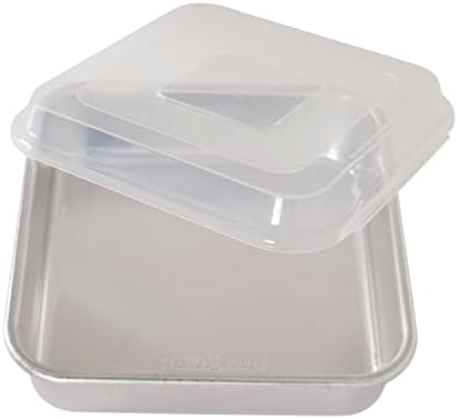 Nordic Ware Natural Aluminum Commercial Square Cake Pan with Lid, Exterior 9.88 x 9.88 Inches - Thumbnail 3