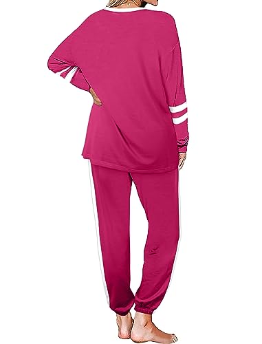 Image of Aloodor Sweatsuit for Women 2 Piece Outfits for Womens Crewneck Sweatshirts Pullover