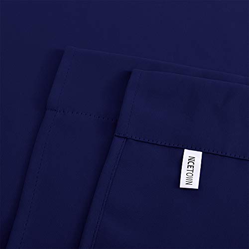 Nicetown Navy Blue Valance - Elegant Design 52 Inches By 18 Inches Scalloped Rod Pocket Window Valance Window Dressing Curtains Panels And Drapes For Living Room/Bedroom/Boys Room, 2 Sets #TOP6