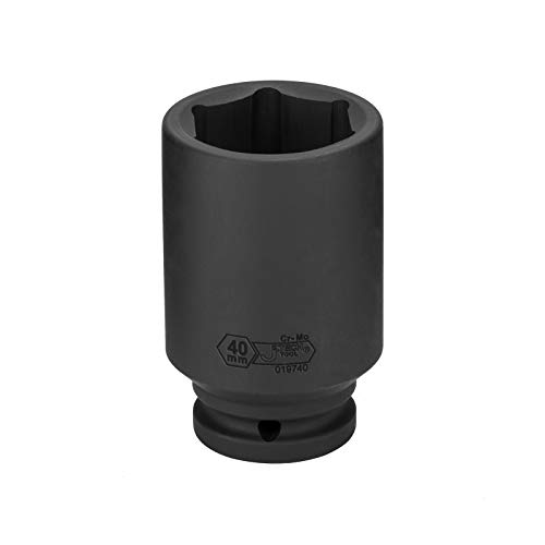 Image of Jetech 3 /4-Inch Drive 40mm Deep Impact Socket with 6-Point Design, Heat-Treated Chrome Molybdenum Alloy Steel, Metric