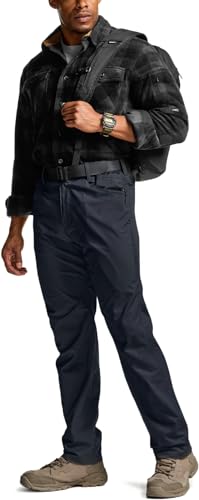Image of CQR Men's Flex Stretch Tactical Pants, Water Resistant Ripstop Cargo Pants, Lightweight EDC Outdoor Work Hiking Pants