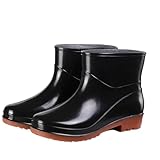 Women's Short Rain Boots, Waterproof Non-Slip Pull-On...