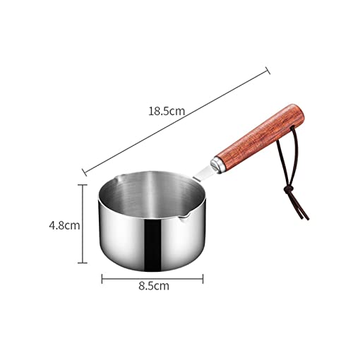 Qianly Mini Soup Pots Oil Melting Cooking Pot Dual Pour Easily To Clean With Long Handle Small Saucepan For Making Sauces Stovetop Rv Travel, 250Ml #TOP2