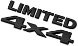 4 X 4 +Limited Chrome Logo 3D Decal Emblem Sticker Nameplate Badge Decoration for Jeep Grand Cherokee Wrangler Compass (black)