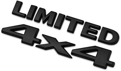 4 X 4 +Limited Chrome Logo 3D Decal Emblem Sticker Nameplate Badge Decoration for Jeep Grand Cherokee Wrangler Compass (black)