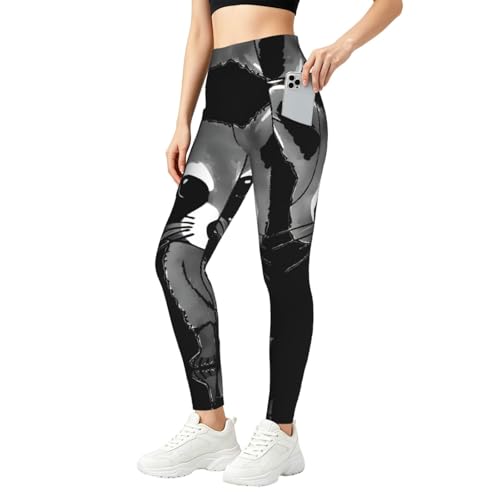 Leggings con estampado de mapache mallas cómodas para fitness y rutina diaria