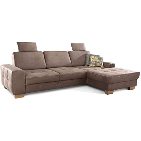 Cavadore Ecksofa Puccino mit Federkern Cover
