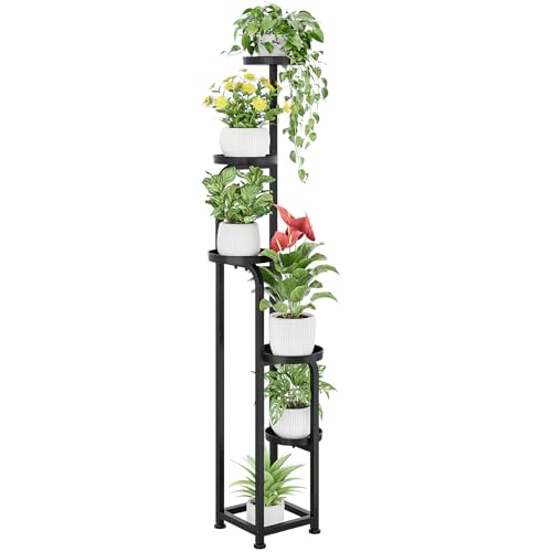 Bamworld Tall Plant Stand Indoor Outdoor, Corner Metal Flower Pot Stands for Multiple Plants, 5 Tier...