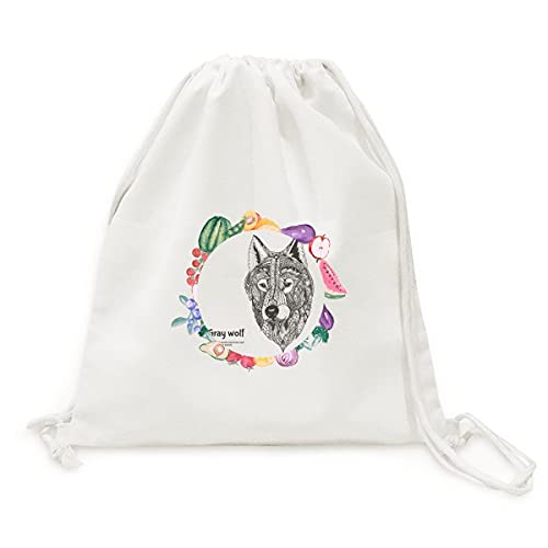 Sac en tissu pliable à sangle loup gris ami company gentleman pour fruits