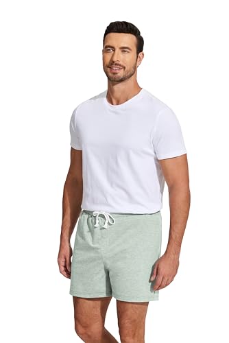 Image of Deyeek 5.5 Inch Mens Pajama Shorts Sleep Cotton Lounge PJ Lightweight Elastic Waist Drawstring Nightwear Bottom with Pockets