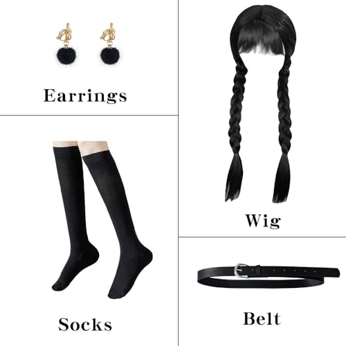 GMEDJVE Black Princess Costume Dress for Girls Kids Halloween Cosplay Costume Party Outfits with Accessories - Image 3
