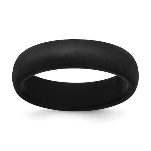 Bague silicone noir bombé femme 5.7 mm alliance alternative taille J-T