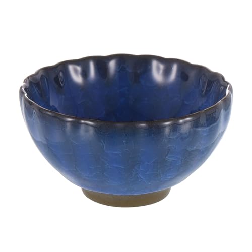 sourcing map Juego de tazas de té de cerámica chinas de 4.2 onzas, tradicional Gong Fu, taza de té japonesa sin asa, taza de café pequeña para mate, té, café, bebidas de vino, azul