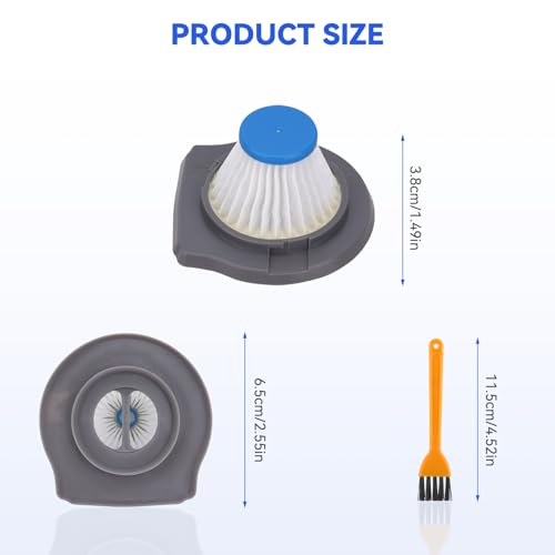 Image of HLVCF10 Vacuum Filter Replacement Compatible with BLACK and DECKER Dustbuster AdvancedClean & Reviva Series Hand Vacuum Cleaner (4 Pack)