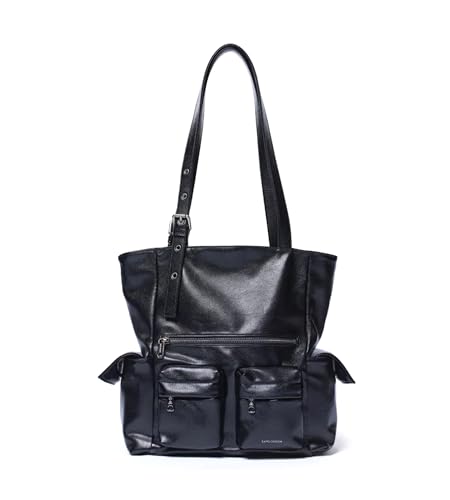 Bolso tote grande de cuero sintético suave myfriday, bandolera tipo satchel con cierre de gancho miniatura 1