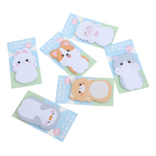 COOPHYA 6 セット 漫画 メモ帳 かわいい メモ 付箋 タブ 小さい メモ パッド
