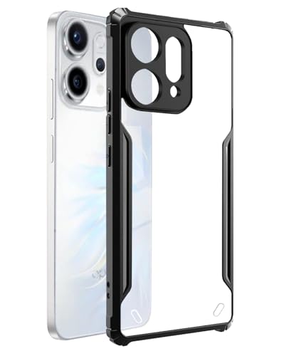 Image of SPAZY CASE Oppo Reno 14 Back Cover | Transparent Crystal Clear Hard PC Back Case with TPU Bumper, Drop Protection Case Cover for Oppo Reno 14